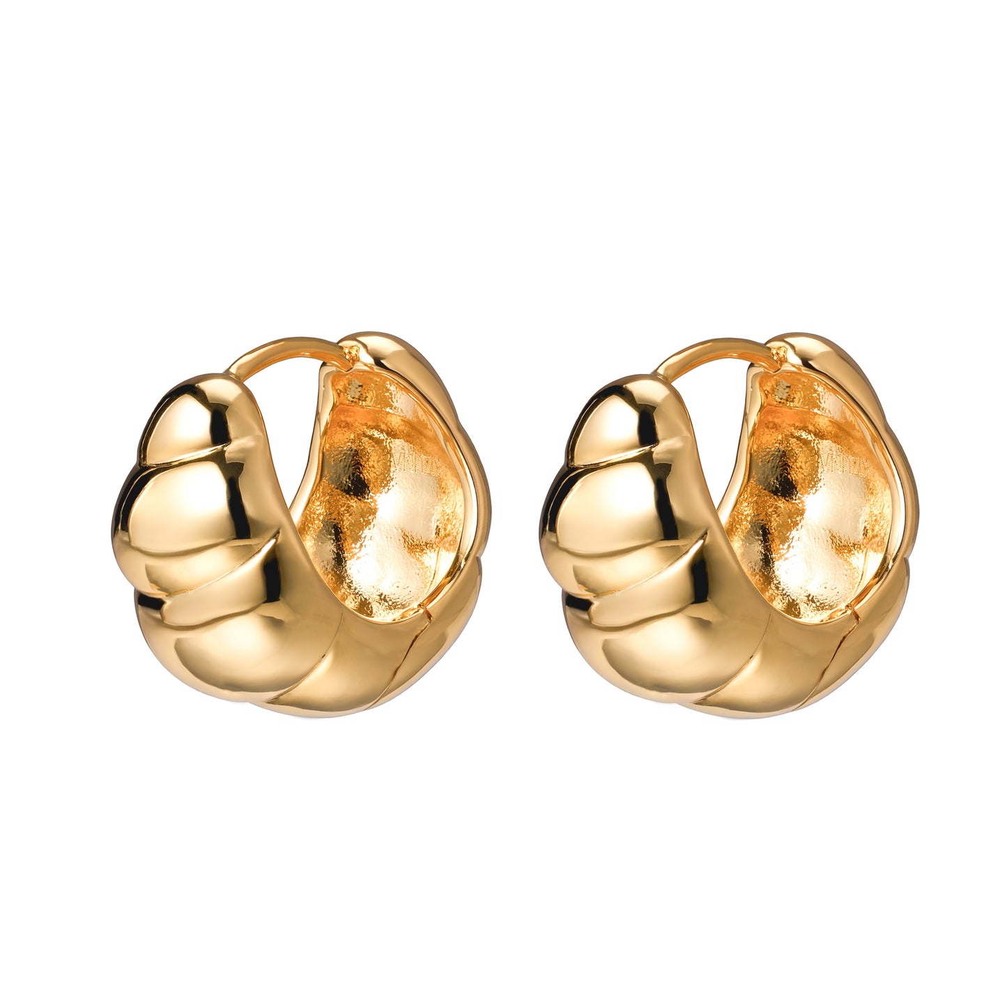 Gold Croissant Hoop Earrings