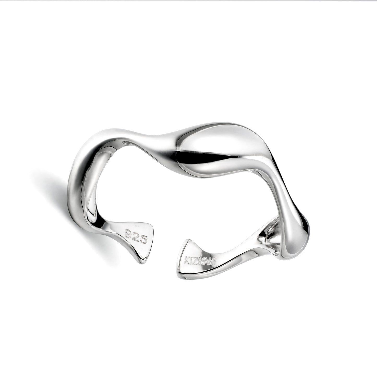 Silver Ripple Wave Ring