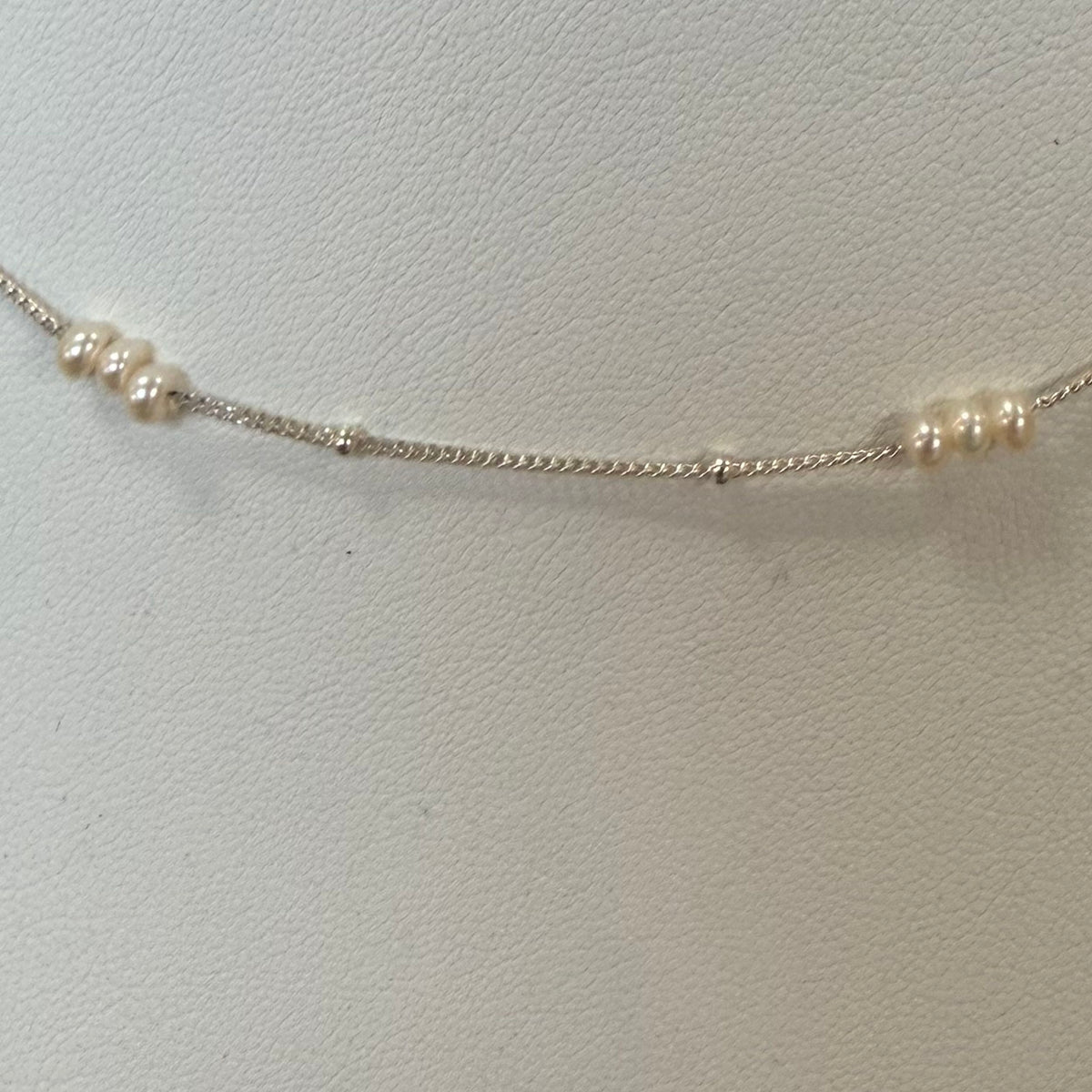 Sterling Silver Freshwater Pearl Chain Necklace – No. 1007