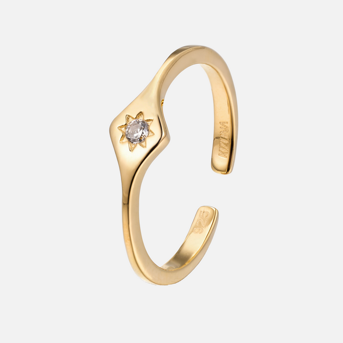 18K Gold Vermeil Cubic Zirconia Ring – No. 1075