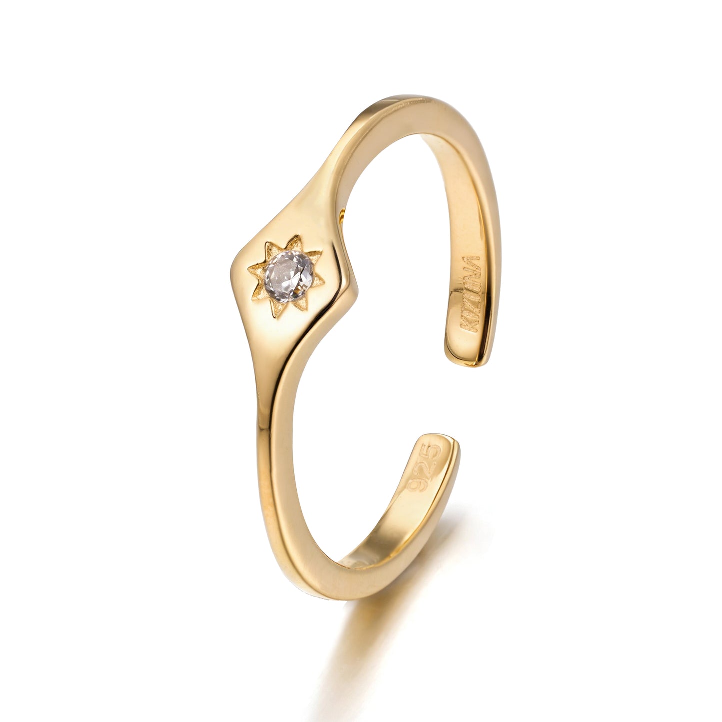 Gold Open Star Ring
