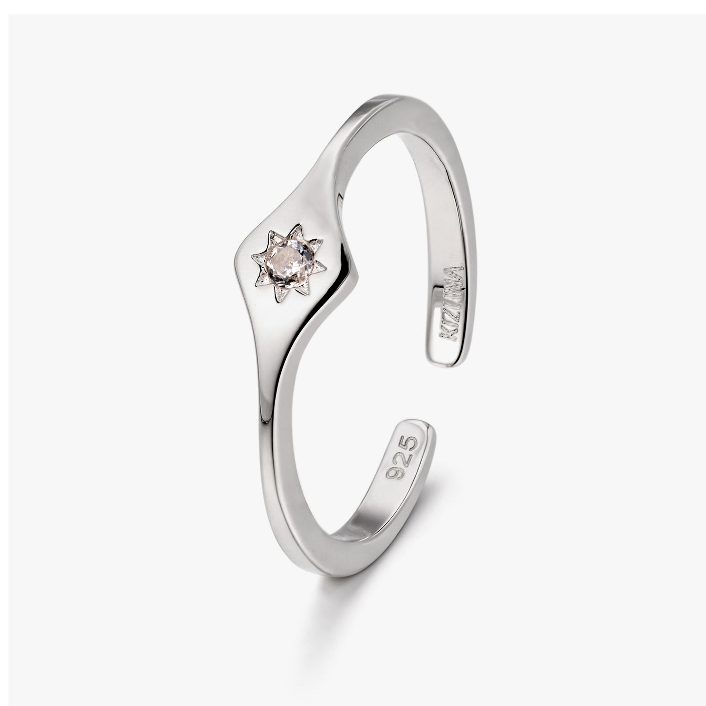 Silver Open Star Ring