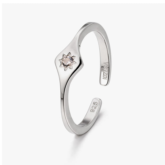 Silver Open Star Ring