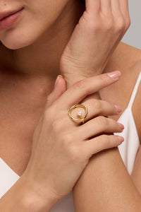 18K Gold Vermeil Freshwater Pearl Ring – No. 1079