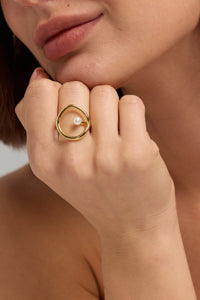 18K Gold Vermeil Freshwater Pearl Ring – No. 1079