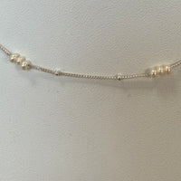 Sterling Silver Freshwater Pearl Chain Necklace – No. 1007