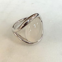 Sterling Silver White Agate Ring – No. 1070